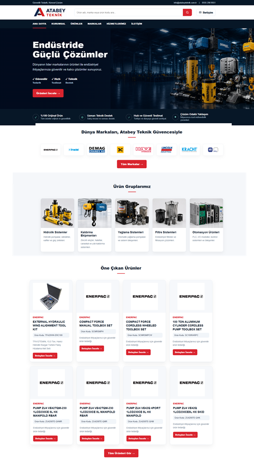 Atabey Teknik web tasarım referansı