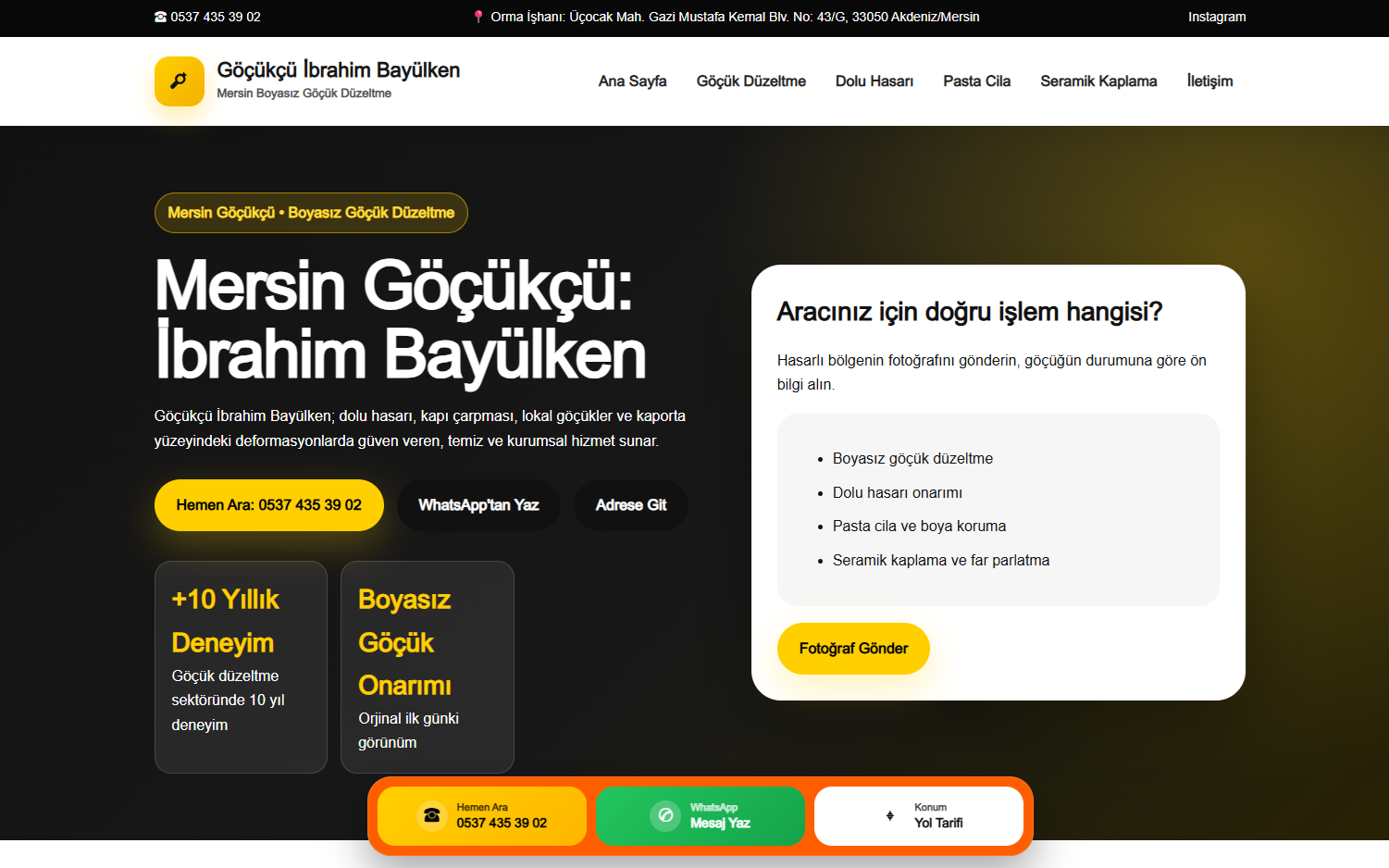 Mersin Göçükçü web tasarım referansı