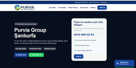 Purvia Group web tasarım referansı