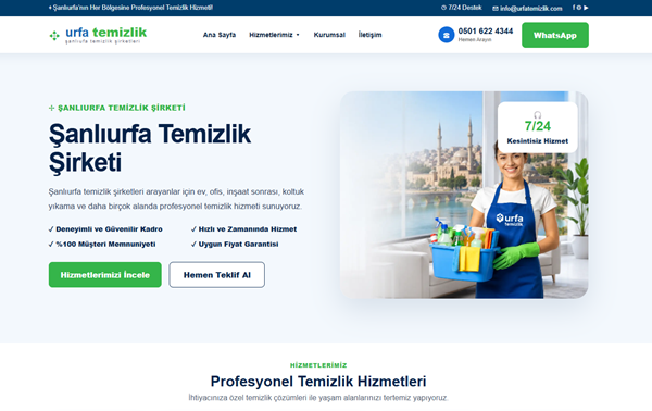 Urfa Temizlik web tasarım referansı