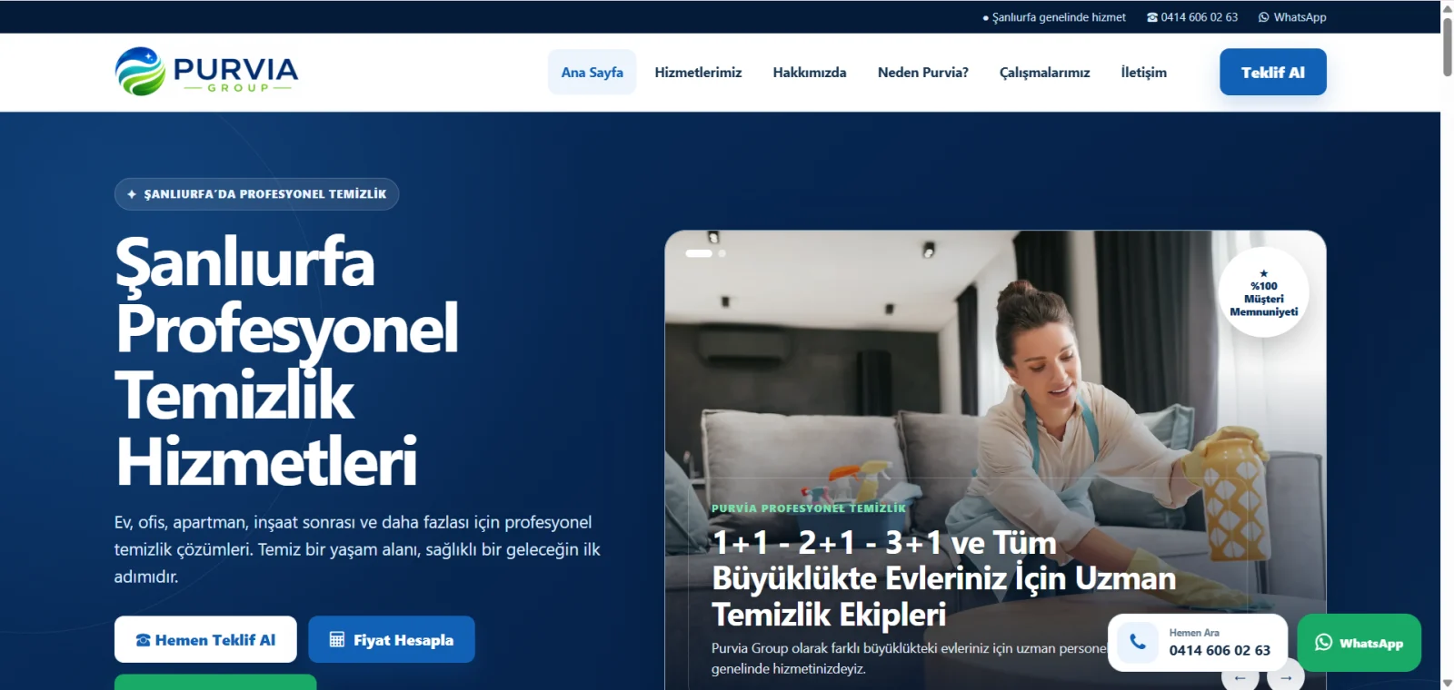 Purvia Group web tasarım projesi